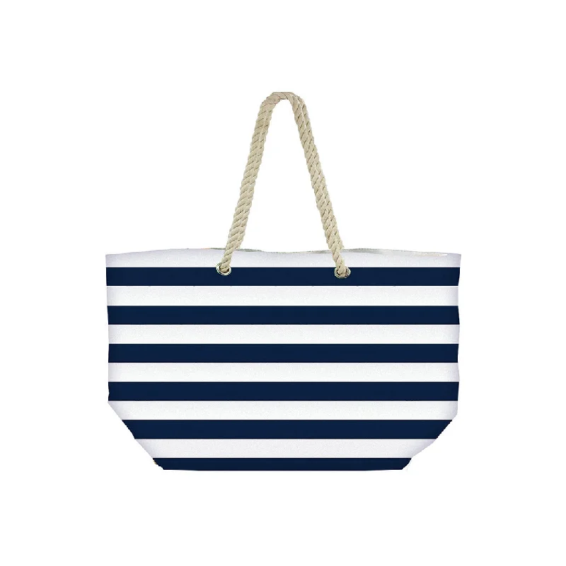 ladies handbags with gold studs-Beach bag Striped pattern