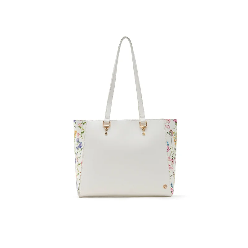 ladies handbags white leather-AZALEA