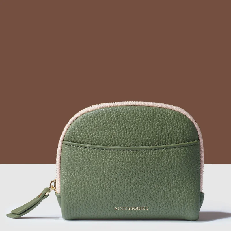 ladies handbags for weekends-Accessorize London Women's Green Front Pocket Coin Purse