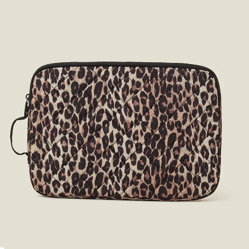 ladies handbags for dinner parties-Accessorize London Women's Leopard Print Laptop Case