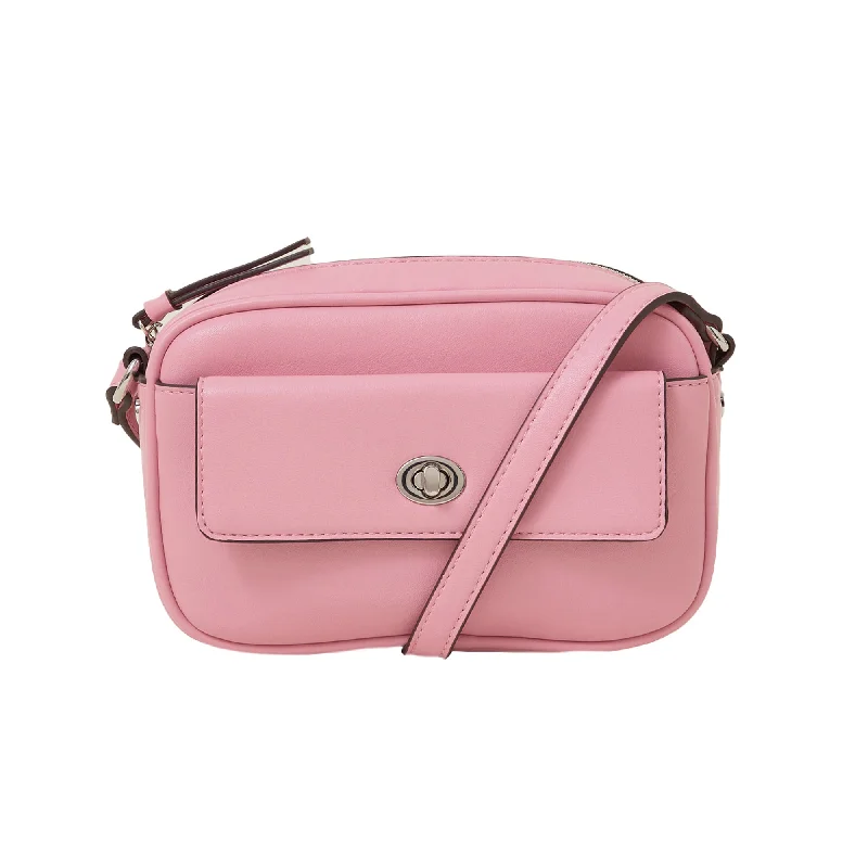 ladies handbags vintage leather-Accessorize London Women's Pink Small Twist-lock Sling Bag