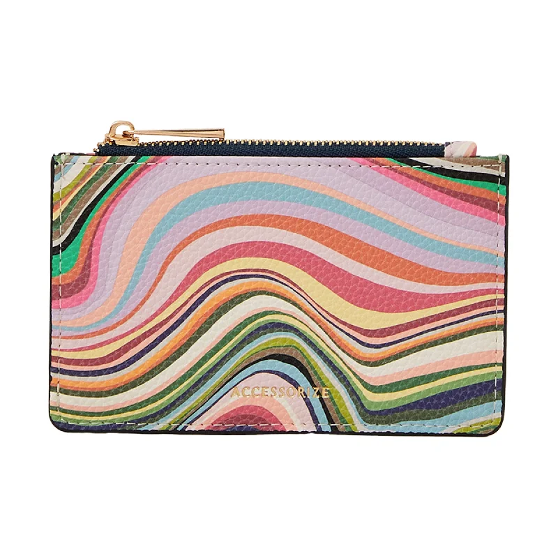 ladies handbags for moms-Accessorize London Women's Pink Swirl Print Cardholder