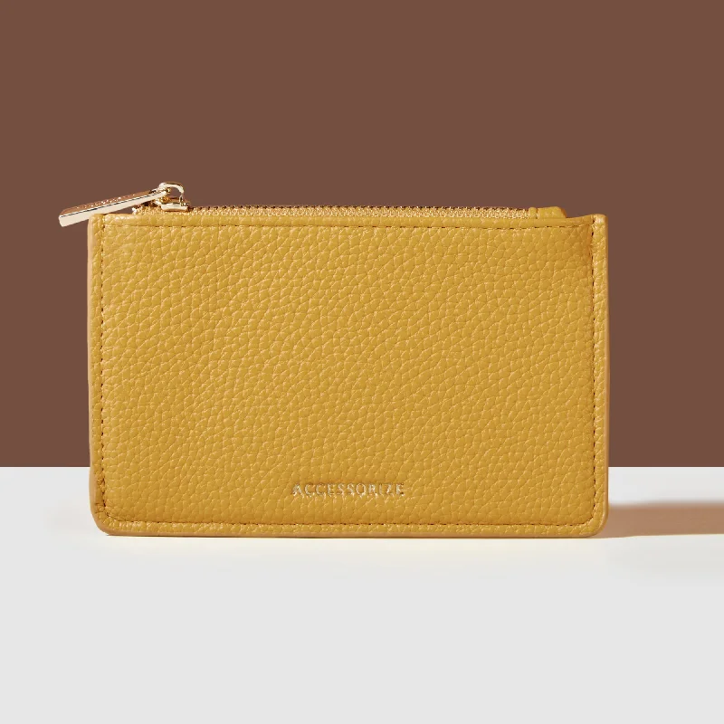 ladies handbags with magnetic closure-Accessorize London Women's Ochre Classic Card Holder