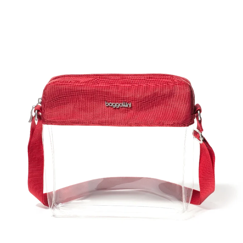 Ladies crossbody bag with fold-over design-baggallini Women's Clear Stadium Crossbody Bag