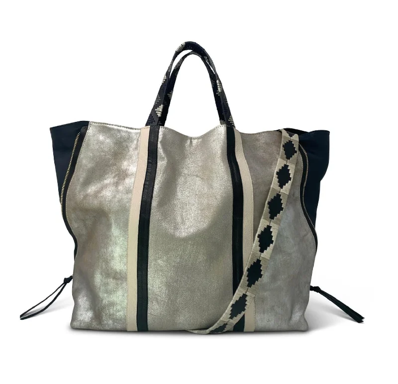 Ladies tote bag minimalist-Bantham Tote in Silver