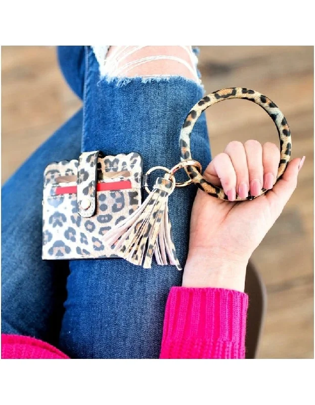 ladies wallet with sleek texture-BB139X115 Various Pattern Bangle/Key-Chain/Wallet w/ ID Window