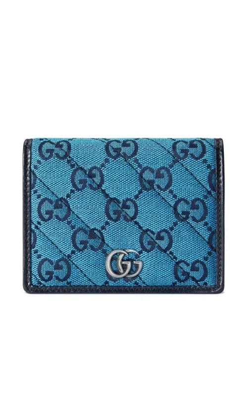 ladies wallet in light gray-Blue Gg Marmont Multicolor Wallet