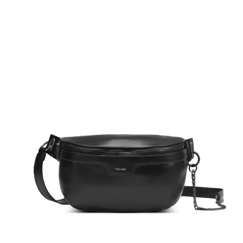 Ladies crossbody bag with mesh pockets-Brooklyn Crossbody In Black