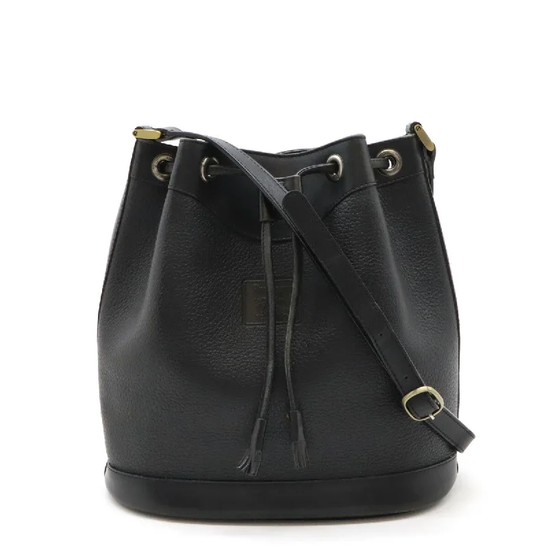 Ladies shoulder bag with gold hardware-Burberry Leather Shoulder Bag Black