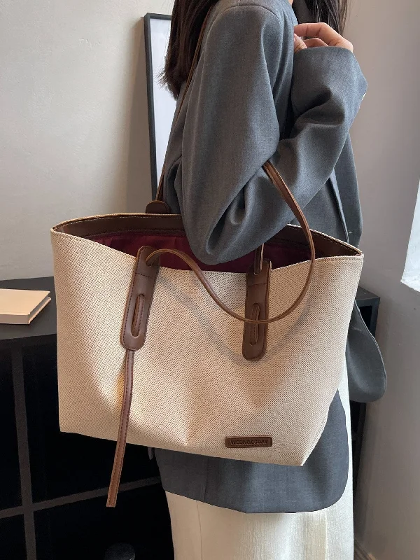 Ladies tote bag with tool pockets-Casual Fashionable And Minimalist Large Capacity Zipper Closure Tote Bag