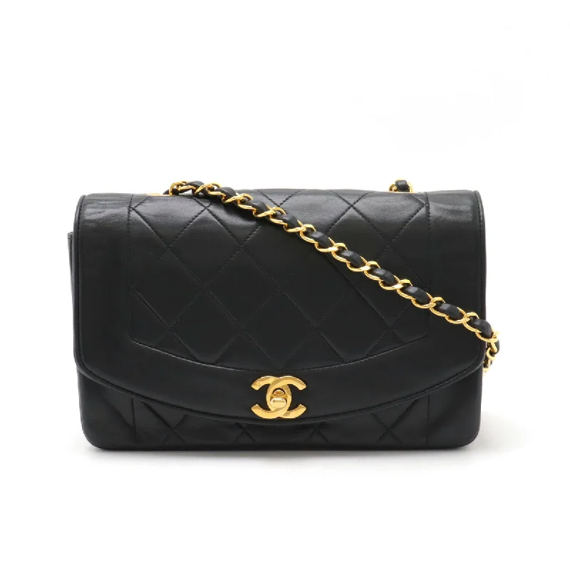 Ladies shoulder bag for teenagers-Chanel Diana22 Matelasse Chain Shoulder Bag Black