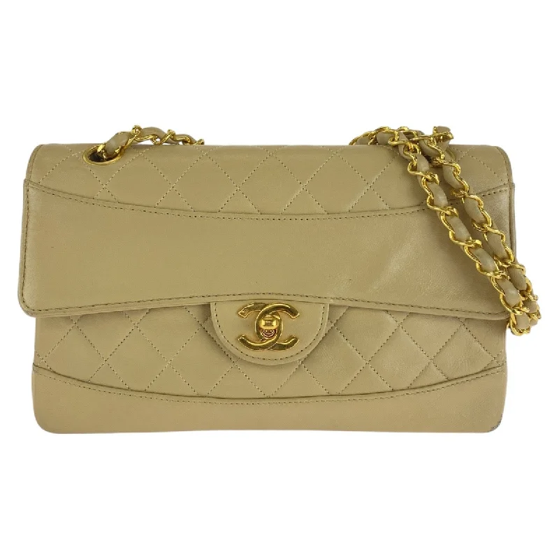 Ladies shoulder bag with studded strap-Chanel Vintage Lambskin Matelasse Shoulder Bag