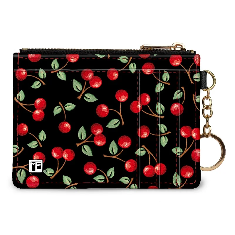 ladies wallet with front clasp-Cherries Key Chain Wallet