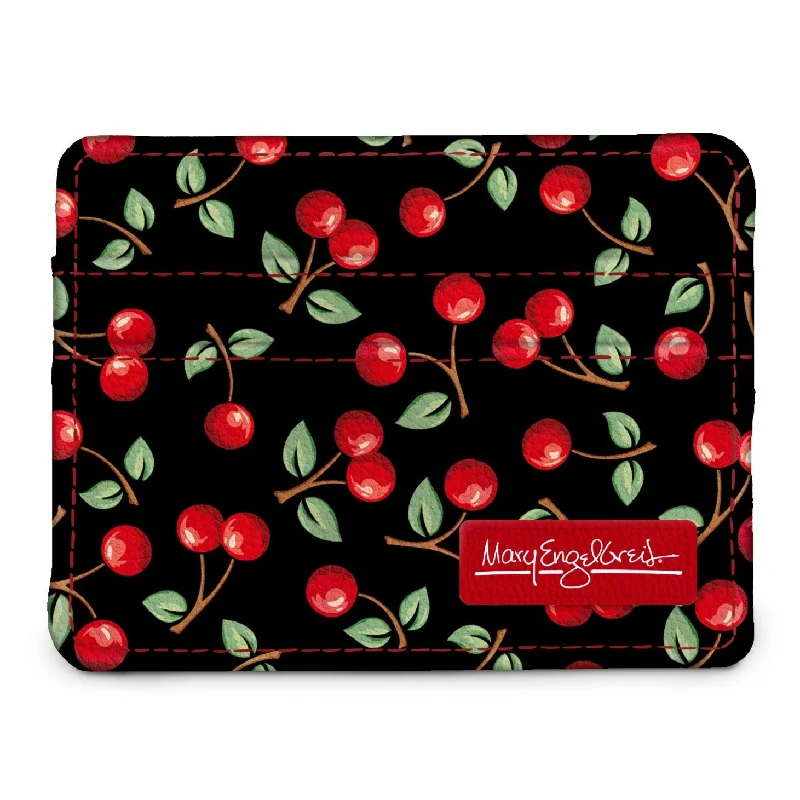 ladies wallet with bifold design-Cherries Slim Wallet