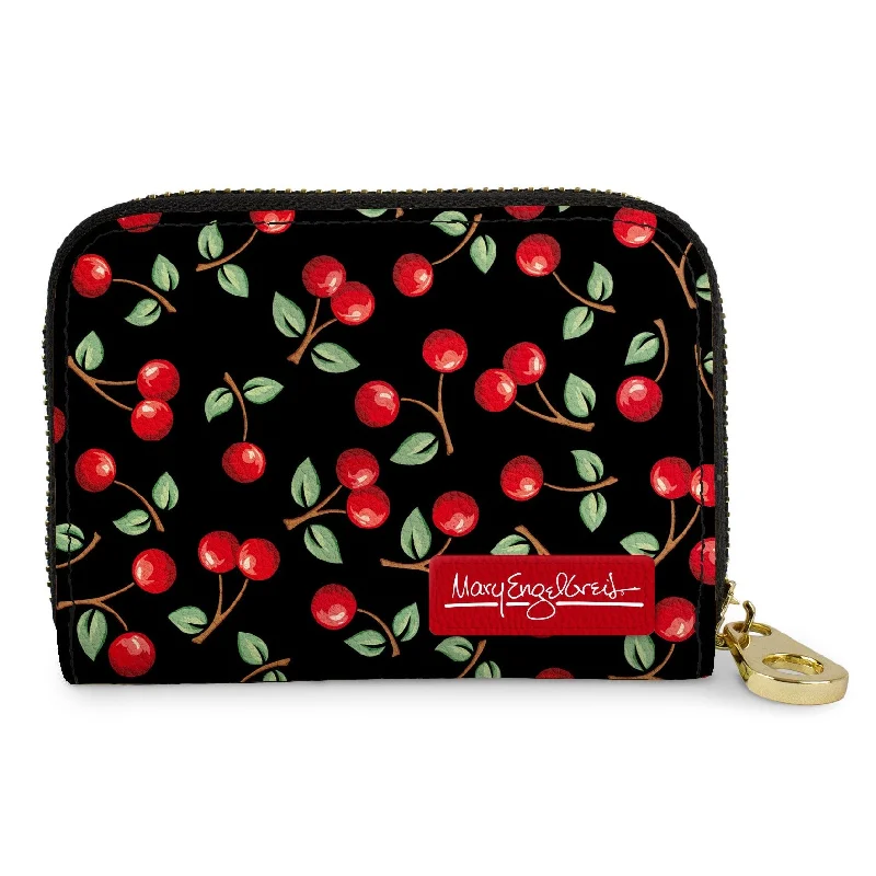 ladies wallet with mesh pocket-Cherries Zipper Wallet