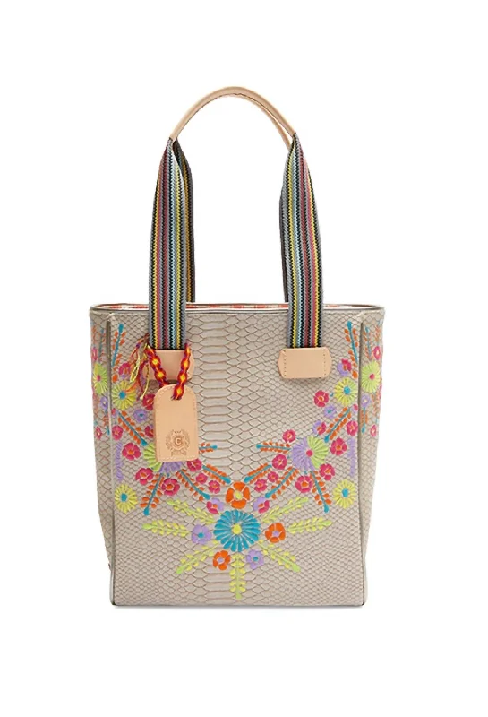 Ladies tote bag with bottle holder-Chica Tote Bag in Songbird