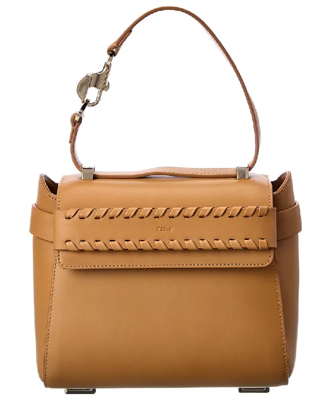 Ladies shoulder bag for picnics-Chloé Nacha Leather Shoulder Bag