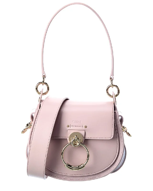 Ladies shoulder bag in blush pink-Chloé Tess Small Leather & Suede Shoulder Bag