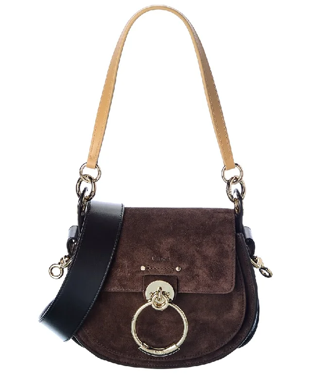 Ladies shoulder bag for artists-Chloe Tess Small Suede Shoulder Bag