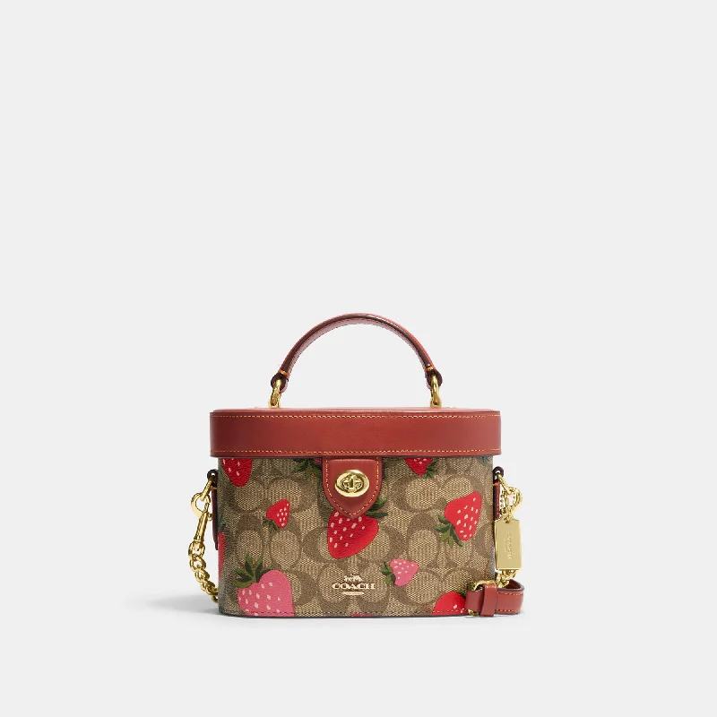 Ladies crossbody bag with phone compartment-Coach Outlet Kay Crossbody In Signature Canvas With Wild Strawberry Print