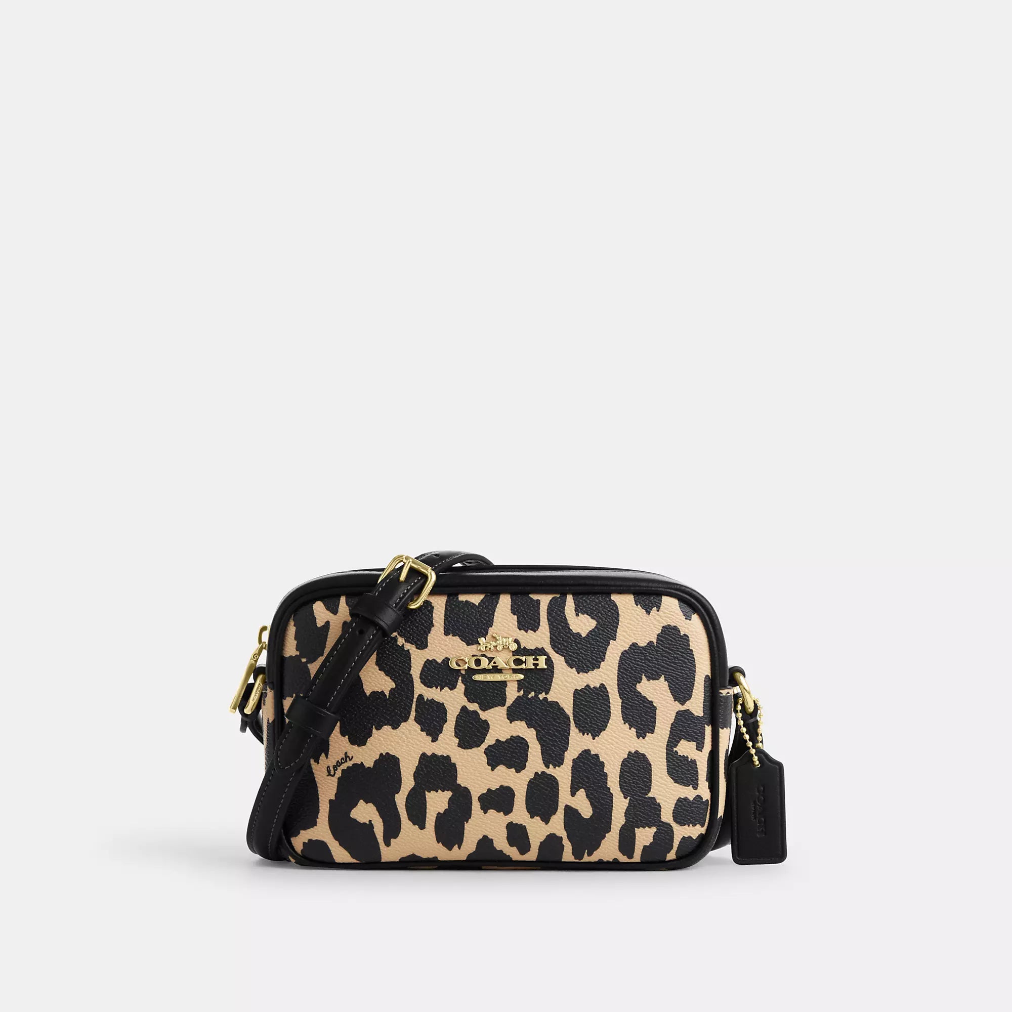 ladies handbags for party-Coach Outlet Mini Jamie Camera Bag With Leopard Print