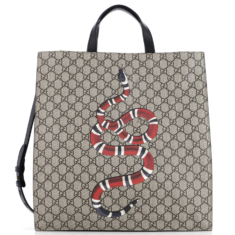 Ladies tote bag for professionals women-Convertible Soft Open Tote Printed GG Coated Canvas Tall