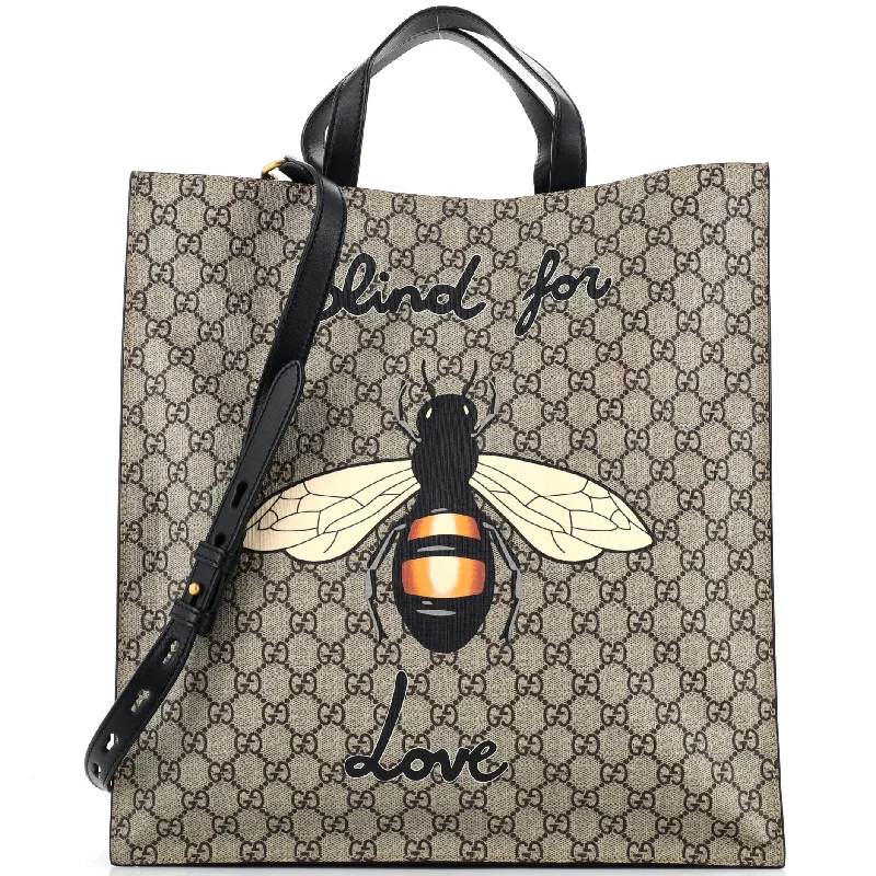 Ladies tote bag personalized-Convertible Soft Open Tote Printed GG Coated Canvas Tall