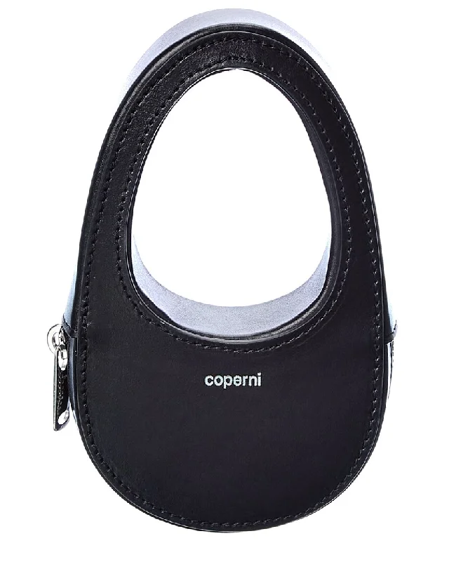 Ladies crossbody bag for travel needs-Coperni Baby Swipe Leather Crossbody