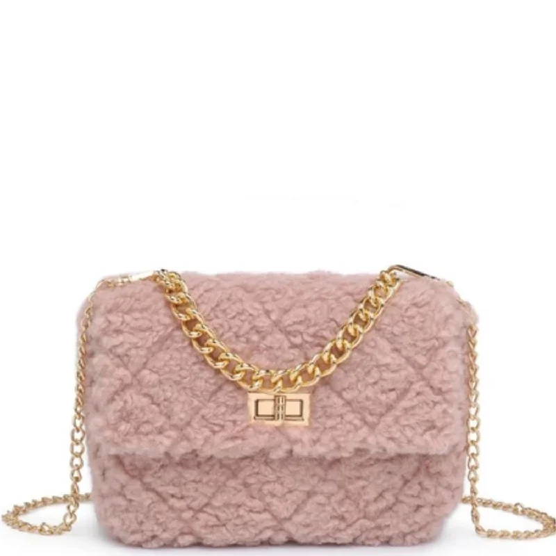 Ladies crossbody bag with hidden pockets-Corriedale Crossbody Bag in Blush