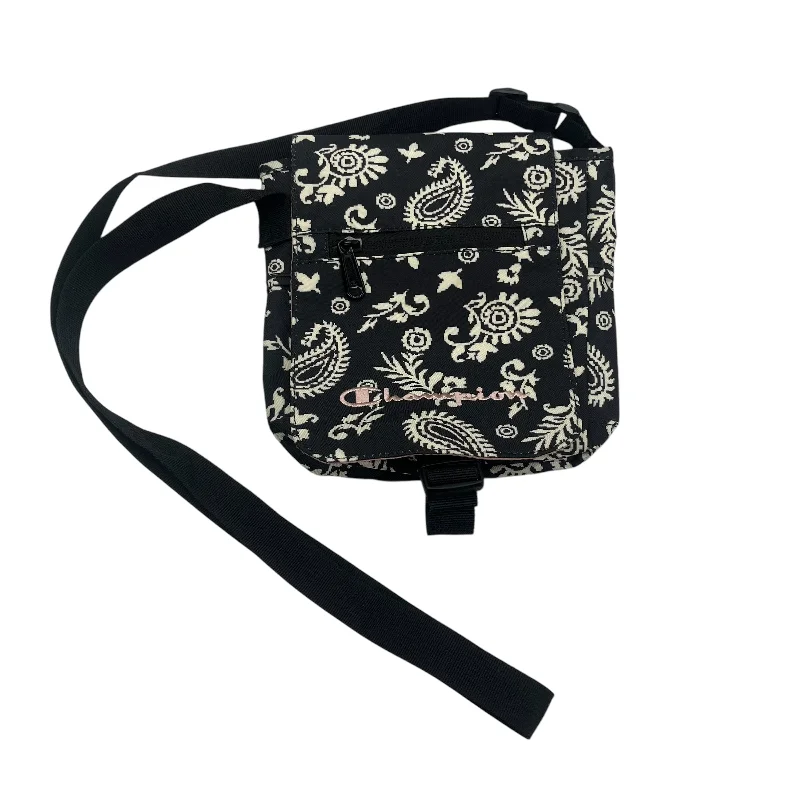 Ladies crossbody bag with adjustable strap-Crossbody By Champion In Black & Cream, Size:Small