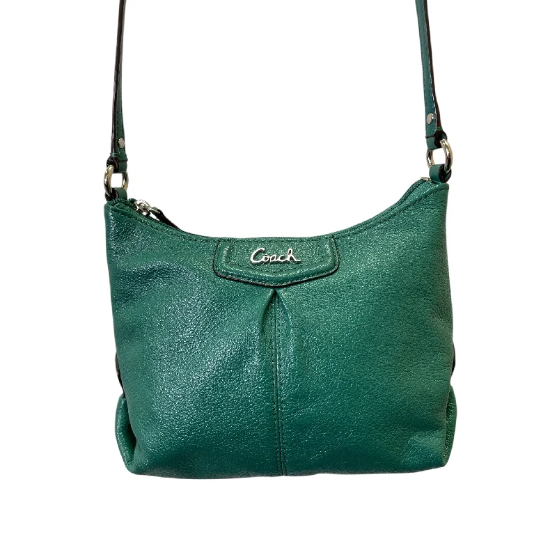 Ladies crossbody bag with magnetic closure-Crossbody Designer By Coach In Green, Size:Small