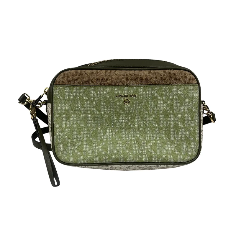 Ladies crossbody bag for party nights-Crossbody Designer By Michael Kors In Brown & Green, Size:Medium