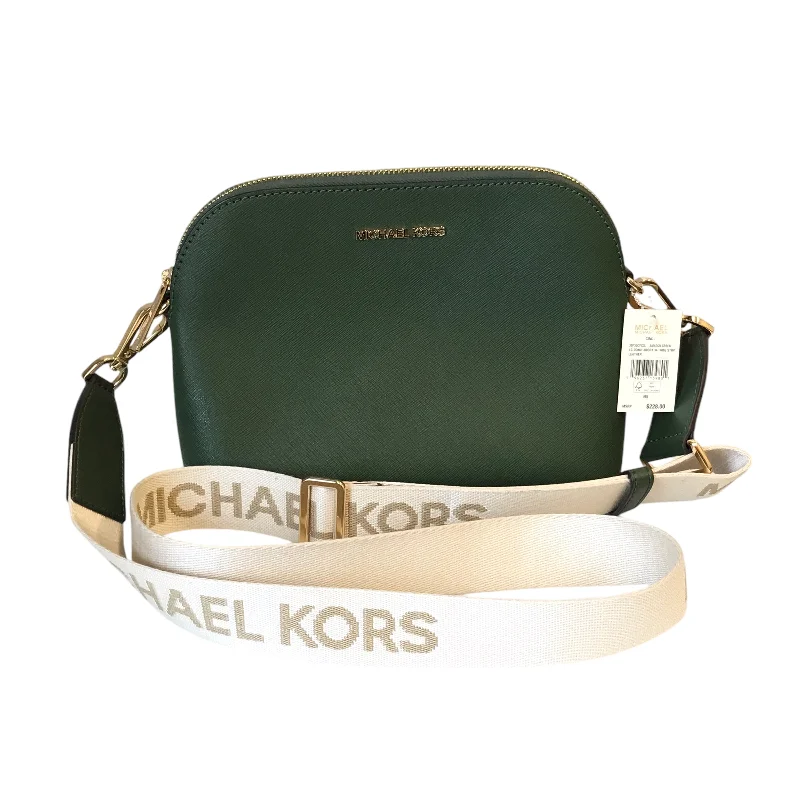 Ladies crossbody bag with dual zipper-Crossbody Designer By Michael Kors In Green, Size:Medium