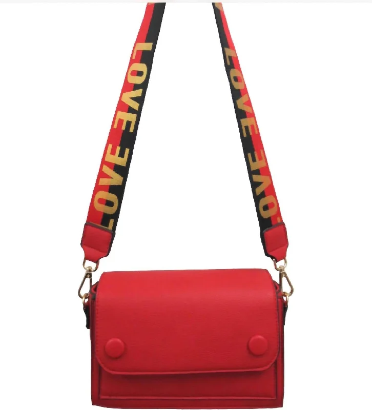 Ladies crossbody bag for young professionals-Crossbody With Web Strap In Red