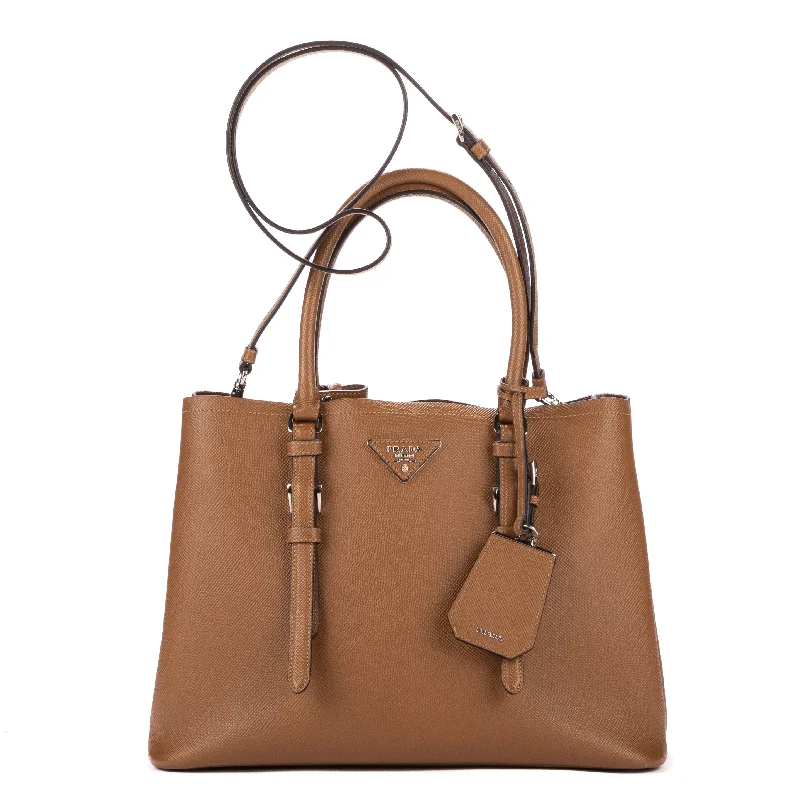 Ladies shoulder bag in pebbled leather-Double