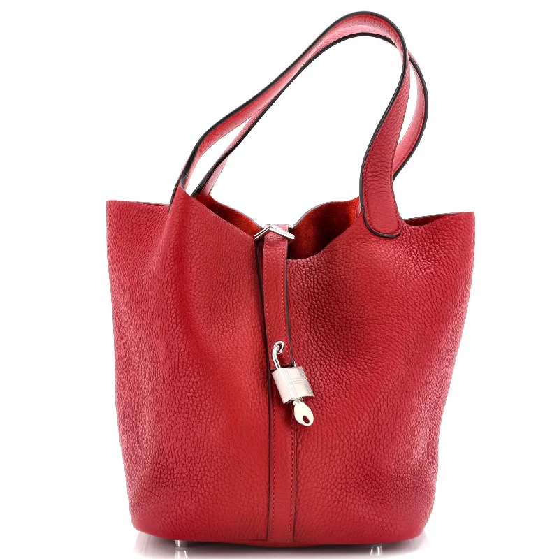 Ladies shoulder bag with barrel shape-Eclat Picotin Lock Bag Clemence MM