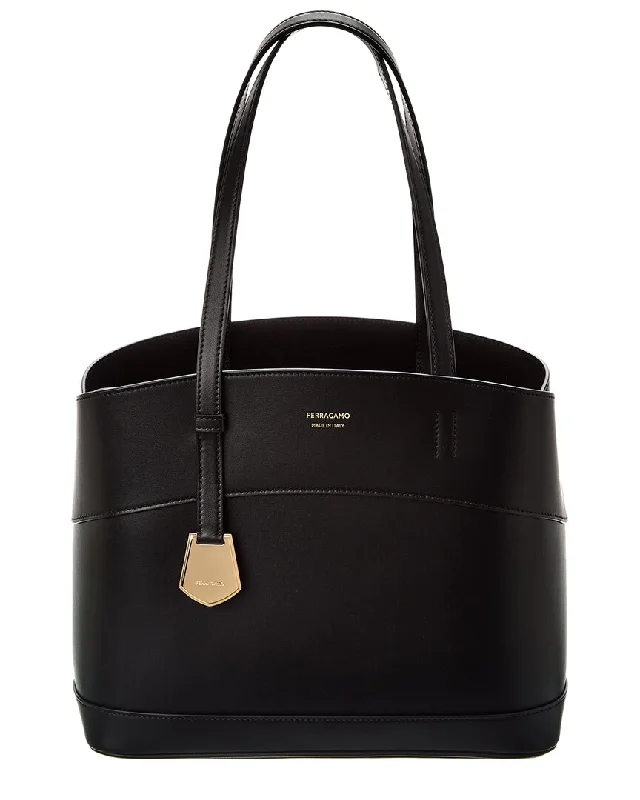 Ladies tote bag for pool-Ferragamo Charming Small Leather Tote