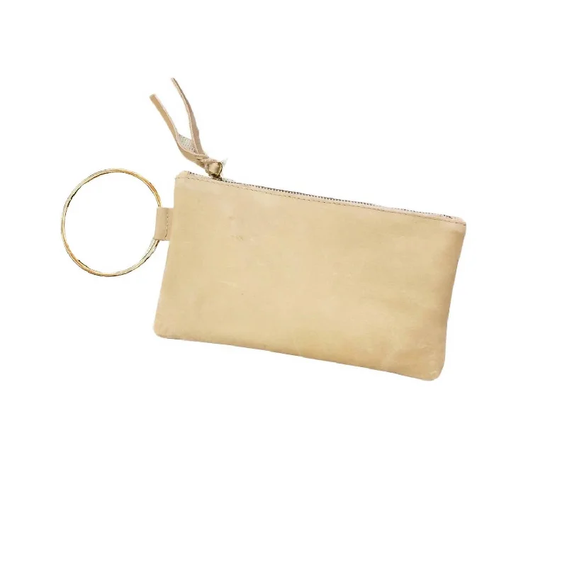 ladies wallet with double clasp-Fozi Wristlet In Pebble