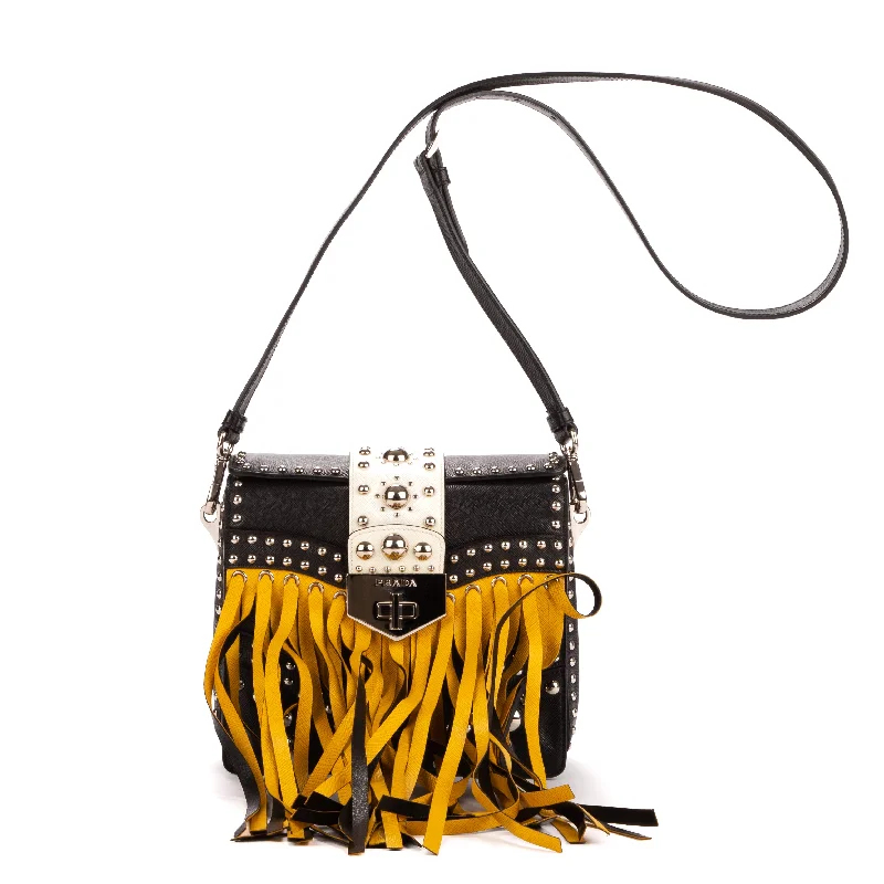 Ladies shoulder bag for park visits-Fringe studs