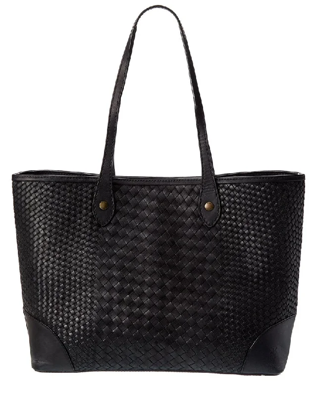 Ladies tote bag with studs-Frye Melissa Basket Woven Leather Shopper Tote