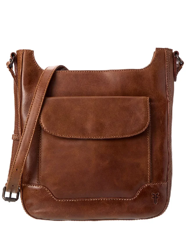 Ladies crossbody bag with leather fringe-Frye Melissa Magazine Leather Crossbody