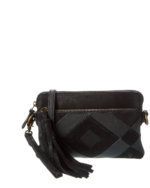 ladies wallet in elegant leather-Frye Miren Patchwork Leather Crossbody Wristlet