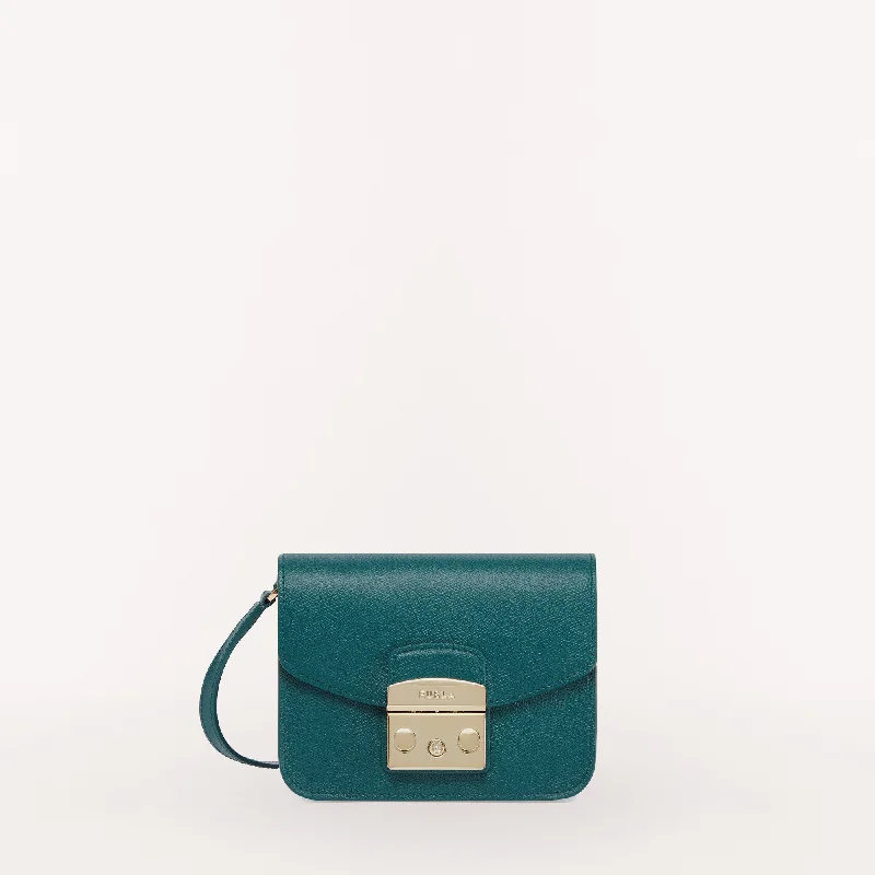 Ladies crossbody bag in matte black-Furla METROPOLIS Crossbody Mini GREEN