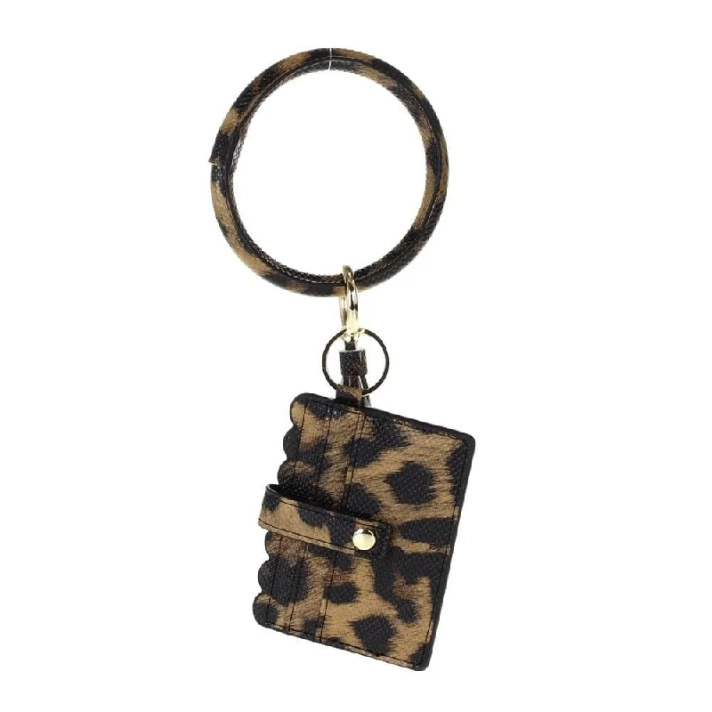 ladies wallet for urban looks-GC1069 Solid Color Bangle/Key-Chain/Wallet w/ ID Window