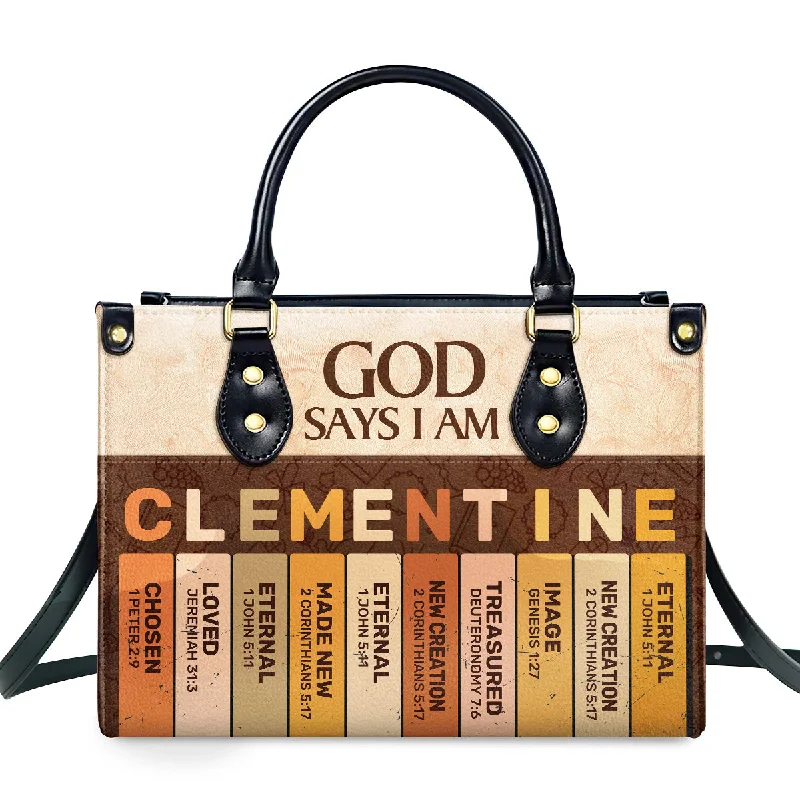 ladies handbags blush pink-God Says I Am | Personalized Leather Handbag