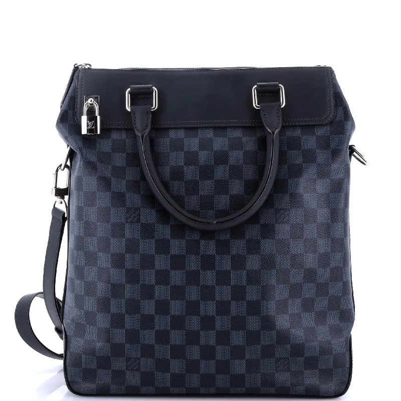 Ladies tote bag for book club-Greenwich Tote Damier Cobalt