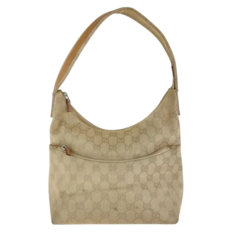 Ladies shoulder bag with phone pocket-Gucci Beige GG Canvas Shoulder Bag