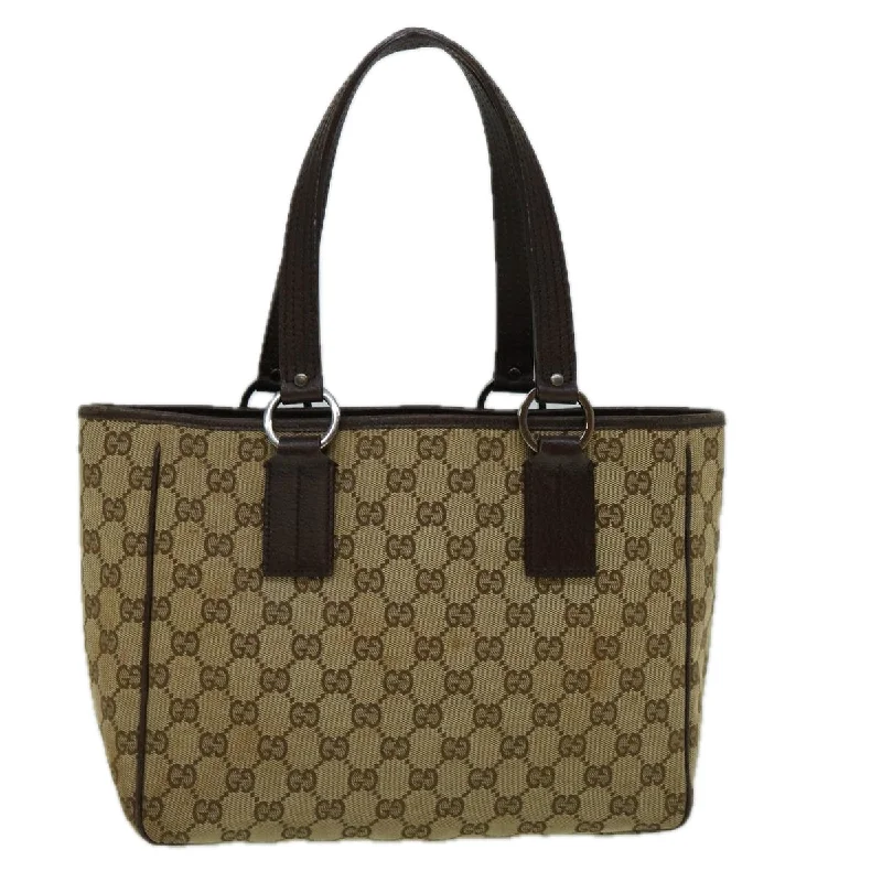 Ladies tote bag for urban style-Gucci Cabas  Canvas Tote Bag (Pre-Owned)