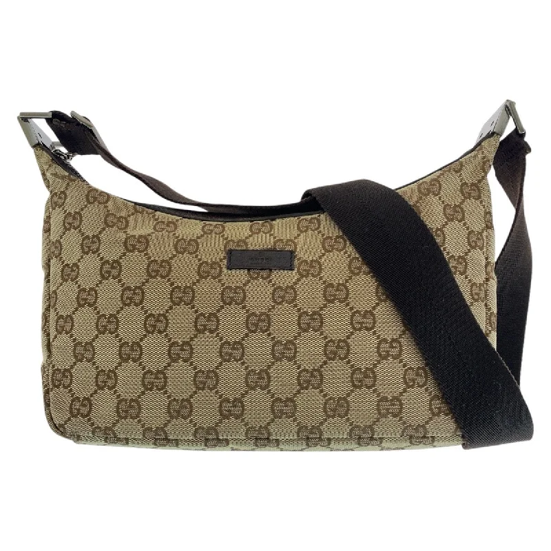 Ladies shoulder bag for family outings-Gucci GG Canvas Leather Shoulder Bag