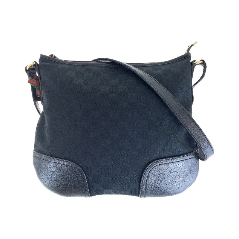 Ladies shoulder bag in checkered pattern-Gucci GG Canvas Ribbon Shoulder Bag